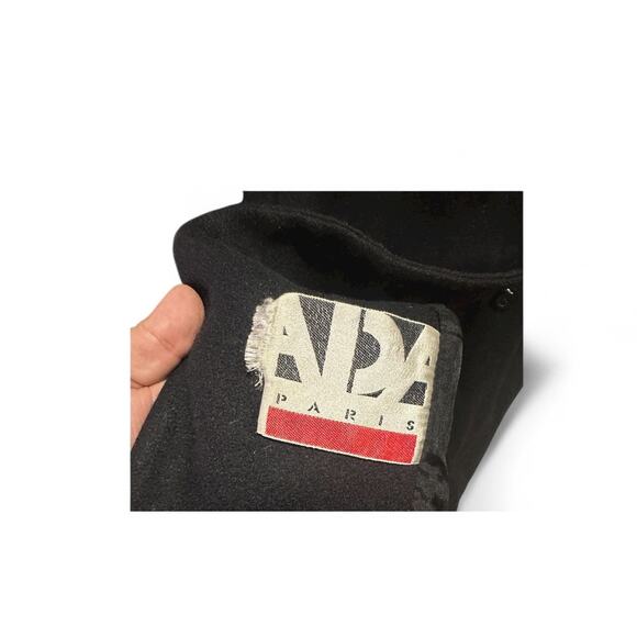 ADA Vintage Womens Wool Winter Long Cape Coat Black Button Sz 24 Made in Canada - Picture 5 of 6